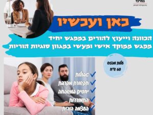 כאן ועכשו הכוונה וייעוץ להורים במפגש יחיד