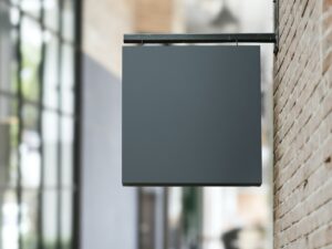 Blank square shop sign