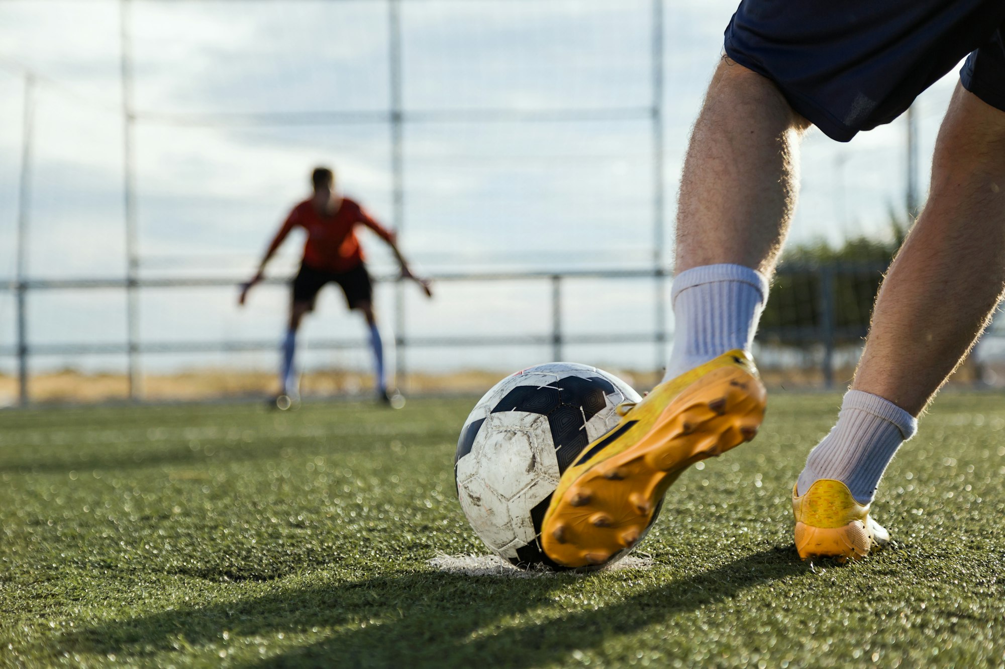 Football player kicking