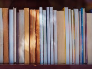Libary books on the shelf