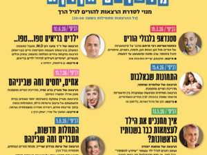 מדברים הורות- מנוי ל 6 הרצאות להורים לגיל הרך  המנוי לכל ההרצאות + הסטנד אפ