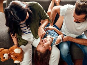 family in home
