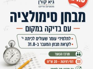 מבחן סימולציה לקראת כיתה י'
