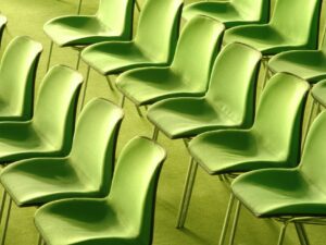 green chairs