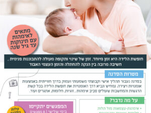 פלייר ויזואלי - אישה אוחזת תינוק רך